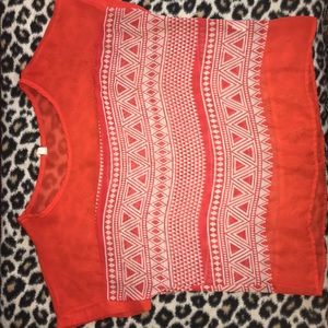 Orange see-through shirt